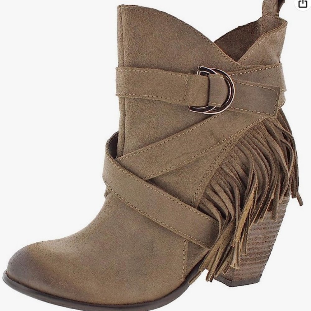 NAUGHTY MONKEY WILD WINK ANKLE BOOTIE TAUPE SIZE 10